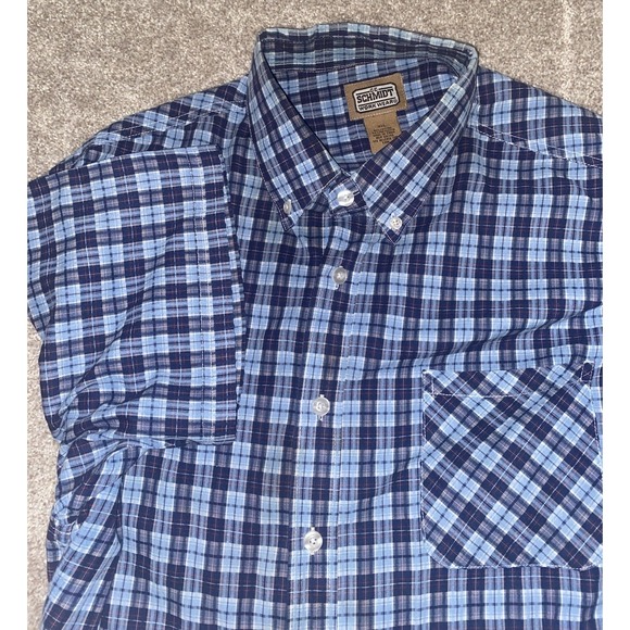 C.E. Schmidt Other - C.E.Schmidt Workwear Men's Short Sleeve Mens 3XL Button Shirt Blue Plaid Camp